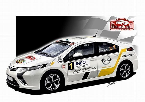 Erstmals nimmt der Opel Ampera, das „Auto des Jahres 2012“, an der internationalen Rallye Monte Carlo teil. 